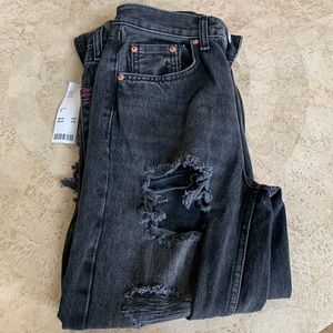Urban Outfitters Size 24 Black High Rise Baggy Jeans NEW WITH TAGS NEVER WORN